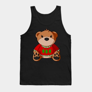 Christmas Sweater Teddy Bear Tank Top